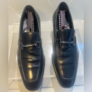 Salvatore Ferragamo men.s black leather Gancini loafers sz 6.5 made in italy